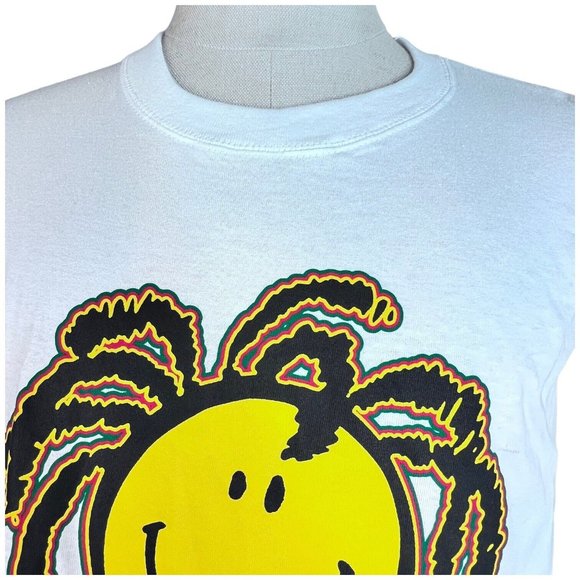 Vintage Smiley Face Dreadlocks T Shirt St Thomas Virgin Islands Size XXL White - Picture 7 of 8